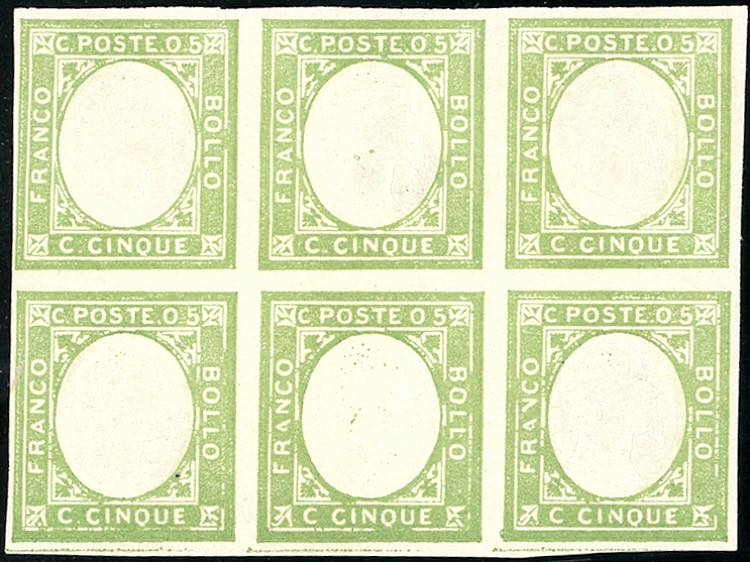 1861 - 5 cent. verde giallo, non ... 