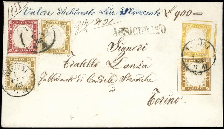 1863 - 10 cent. bistro oliva (1e), ... 