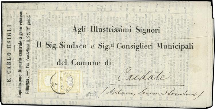 1863 - 2 cent. giallo chiaro ... 