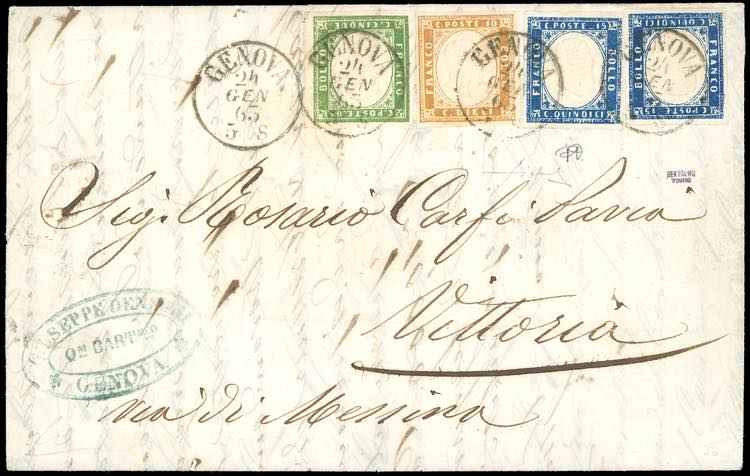 1863 - 15 cent. azzurro tipo ... 