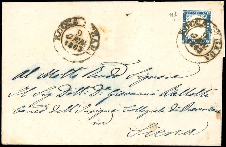 1863 - 15 cent. azzurro grigio ... 