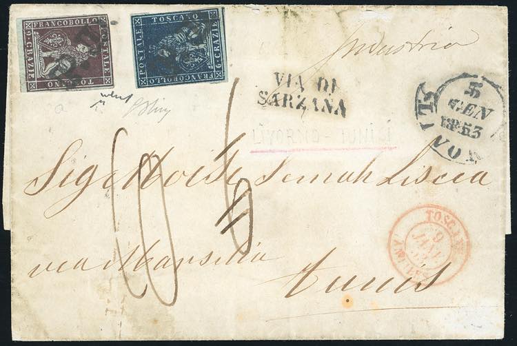 TOSCANA-TUNISIA 1853 - 6 crazie ... 