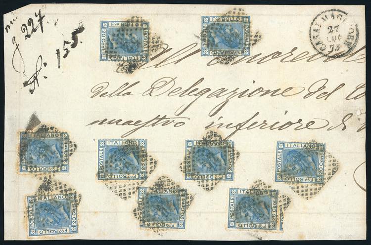 1867 - 20 cent. azzurro, tiratura ... 