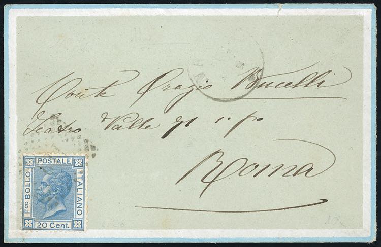 1875 - 20 cent. azzurro (T26), ... 