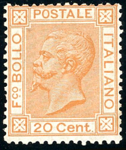 1877 - 20 cent. ocra arancio (28), ... 