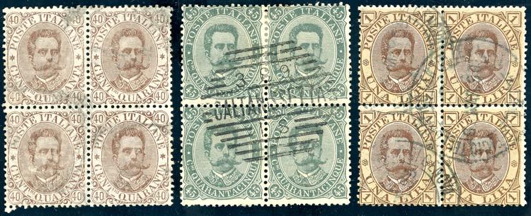 1889 - 40 cent., 45 cent., 1 lira ... 