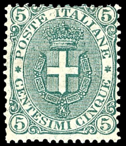 1891 - 5 cent. Stemma, fondo a ... 