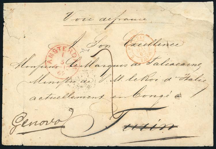 REGNO DITALIA-OLANDA 1862 - Busta ... 