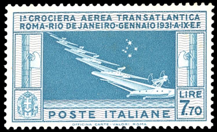 1930 - 7,70 lire Crociera Balbo, ... 