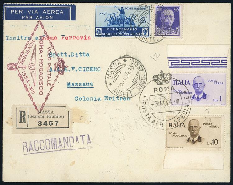 1934 - 1 lira e 10 lire Volo ... 