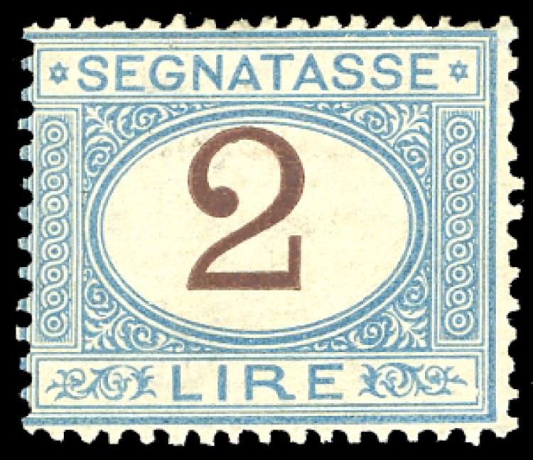 1870 - 2 lire azzurro chiaro e ... 