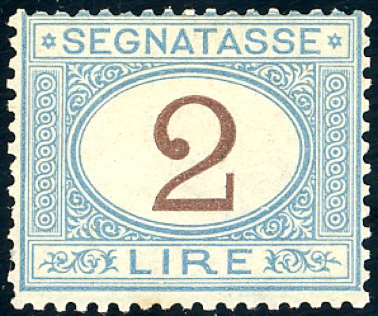 1870 - 2 lire azzurro chiaro e ... 