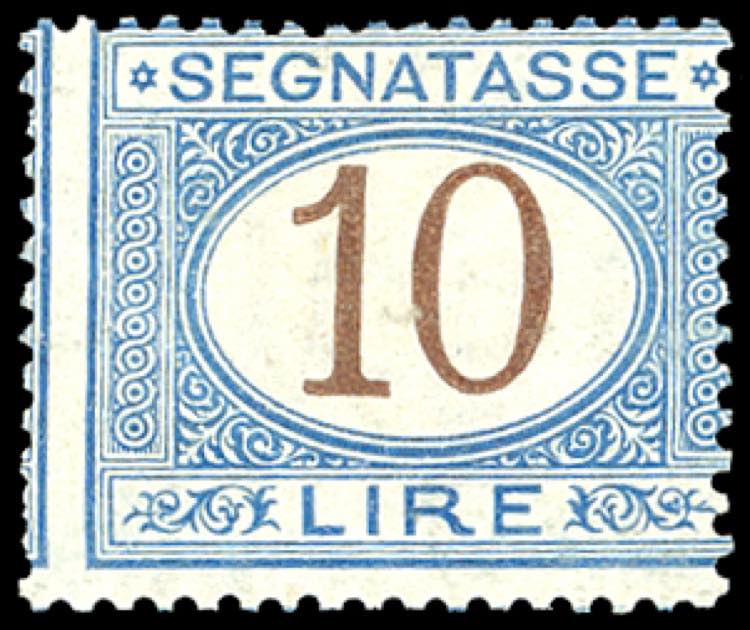 1870 - 10 lire azzurro e bruno ... 