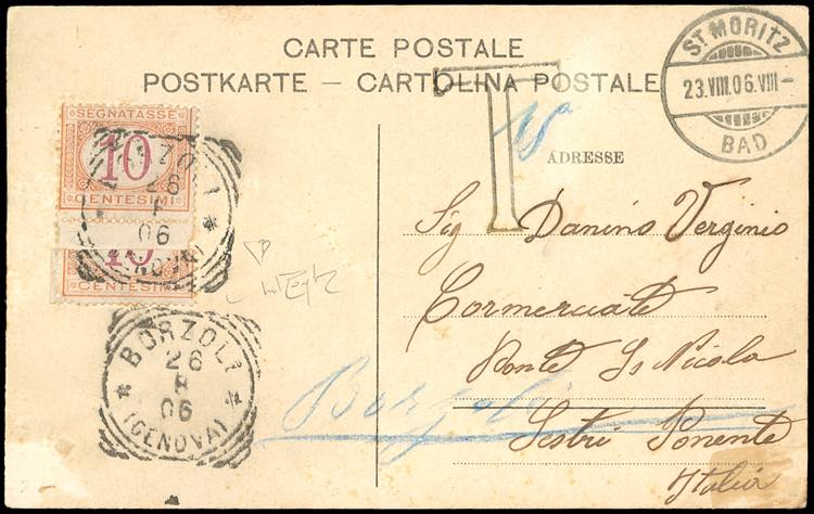 1906 - 10 cent. arancio e carminio ... 
