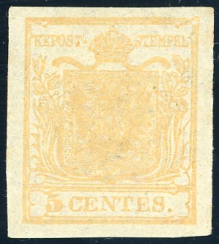 1850 - 5 cent. giallo arancio ... 