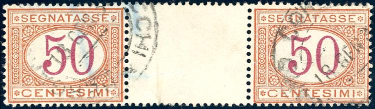 1890 - 50 cent. arancio e carminio ... 