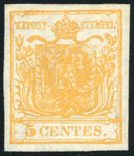 1850 - 5 cent. giallo arancio ... 