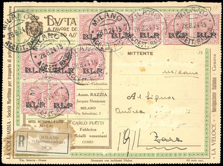1924 - 10 cent. soprastampa BLP ... 