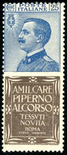 1924 - 25 cent. Piperno (6), gomma ... 