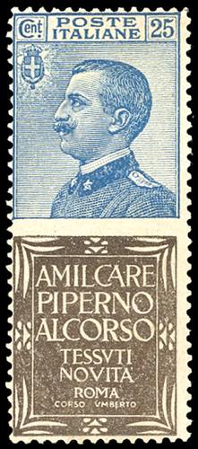 1924 - 25 cent. Piperno (6), gomma ... 