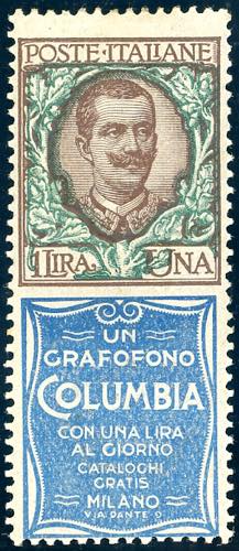 1924 - 1 lira Columbia (19), gomma ... 