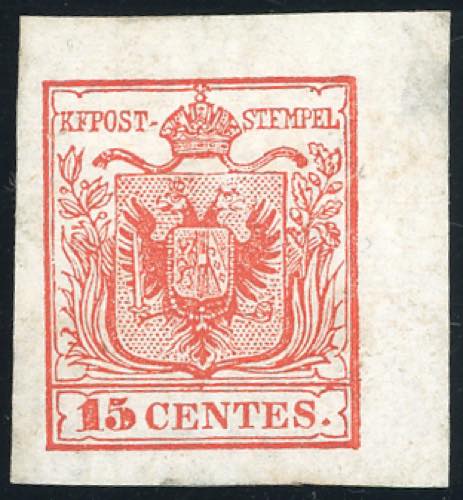 1850 - 15 cent. rosso, I tipo, I ... 