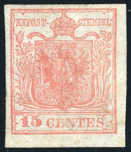 1850 - 15 cent. rosa, II tipo, ... 