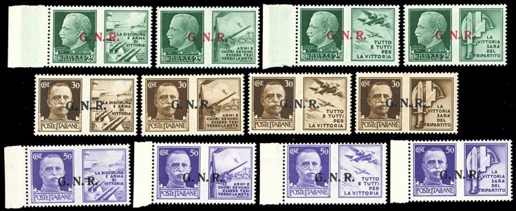 1944 - Soprastampati G.N.R., II ... 