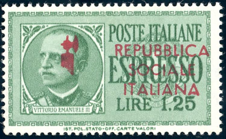 1944 - 1,25 lire soprastampa del ... 
