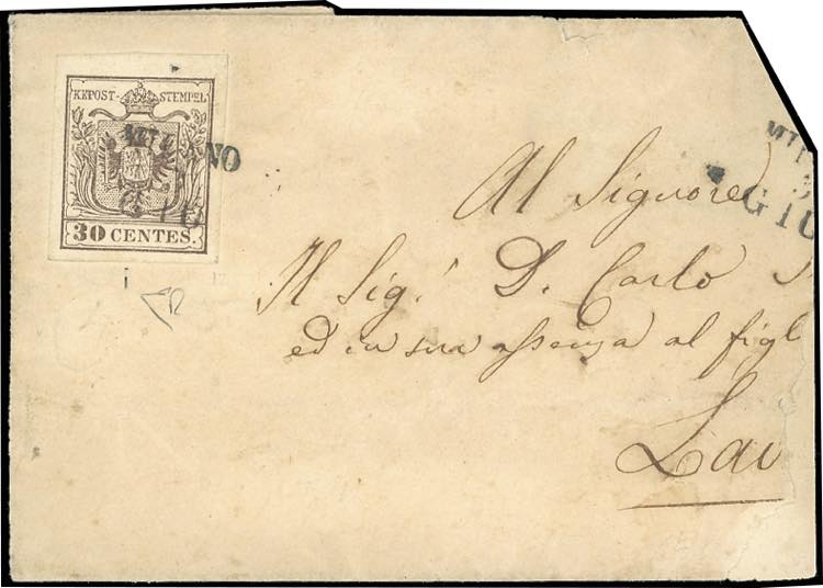 1850 - 30 cent. bruno, I tipo, I ... 