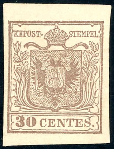 1850 - 30 cent. bruno grigiastro, ... 