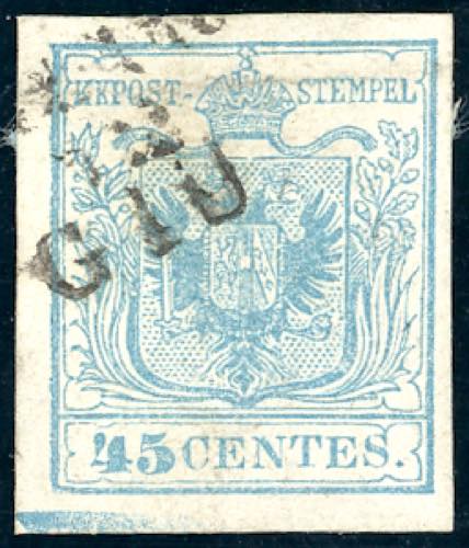 1850 - 45 cent. celeste, I tipo, I ... 
