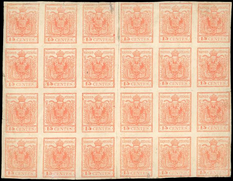 1854 - 15 cent. rosso vermiglio ... 