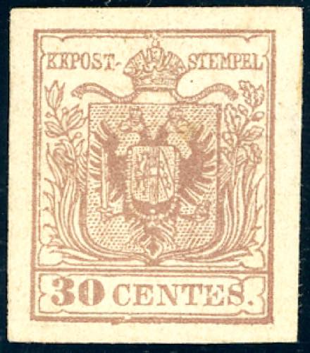 1855 - 30 cent. bruno rossiccio, ... 