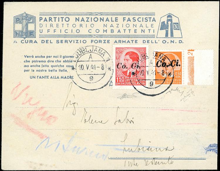 LUBIANA 1941 - 50 p. soprastampato ... 