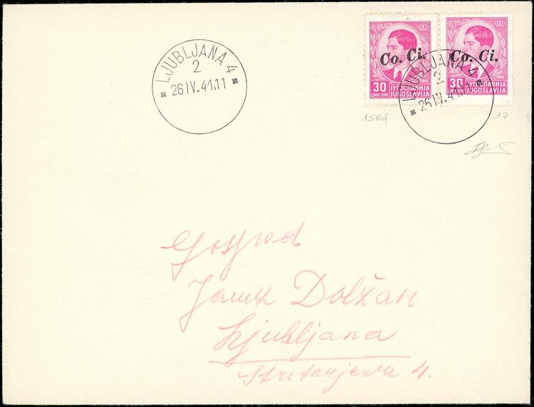 LUBIANA 1941 - 30 d. soprastampa a ... 