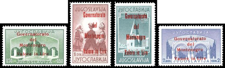 MONTENEGRO 1942 - Soprastampati in ... 
