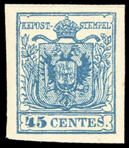 1856 - 45 cent. azzurro vivo, III ... 