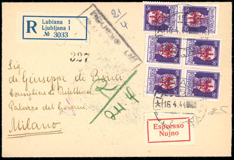 OCCUPAZIONE TEDESCA LUBIANA 1944 - ... 