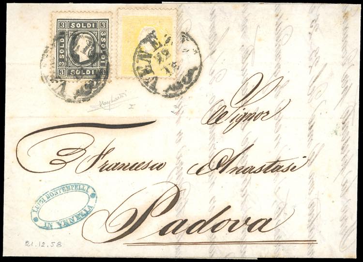 1858 - 2 soldi giallo, 3 soldi ... 