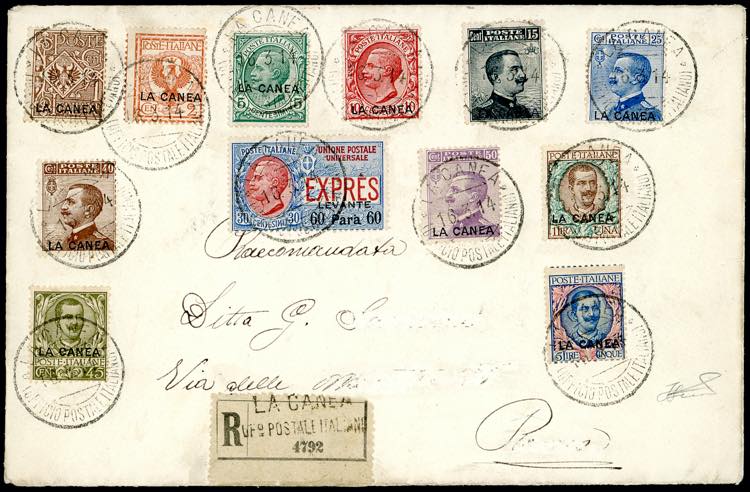 LA CANEA 1914 - Busta raccomandata ... 