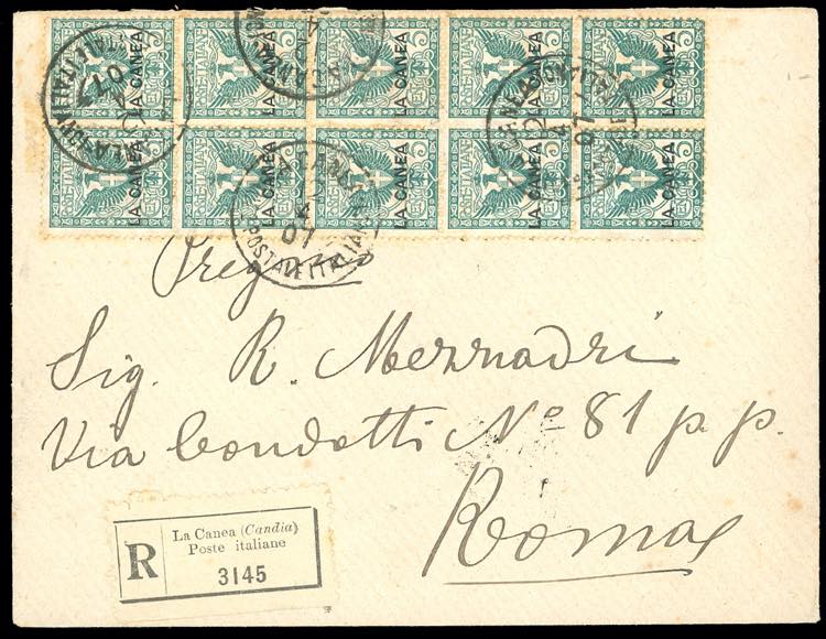 LA CANEA 1907 - 5 cent. Floreale, ... 