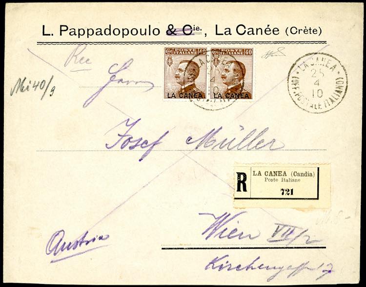 LA CANEA 1910 - 40 cent. Michetti ... 