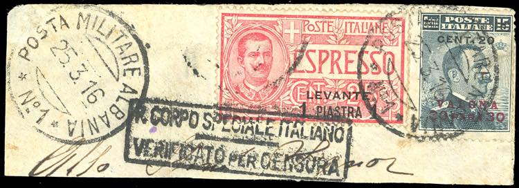 VALONA 1916 - 30 pa. su 15 cent., ... 