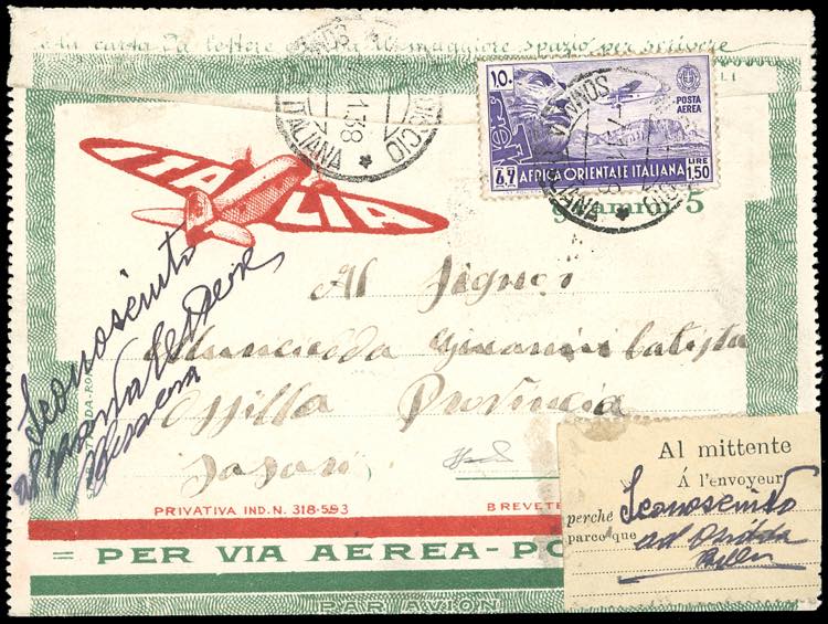POSTA AEREA 1938 - 1,50 lire ... 