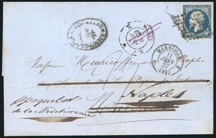 NAPOLI-FRANCIA 1857 - 20 cent. ... 