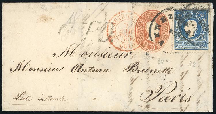 1863 - 15 soldi azzurro, II tipo, ... 