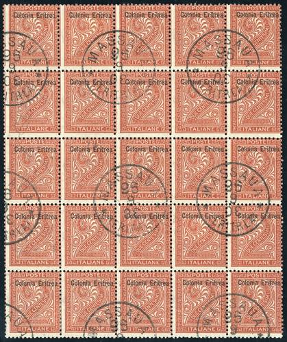 1893 - 2 cent. bruno rosso, De La ... 
