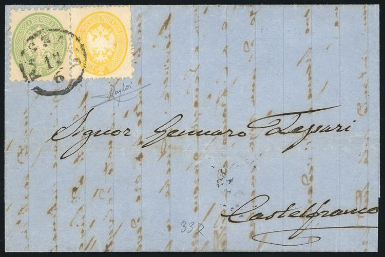 1866 - 2 soldi giallo, dent. 14, 3 ... 