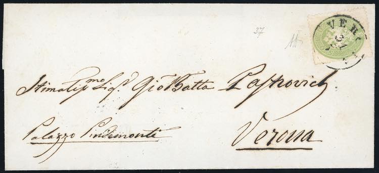 1863 - 3 soldi verde, dent. 14 ... 